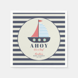 Ahoy It's a Boy Nautical Baby Shower Napkins Serviette