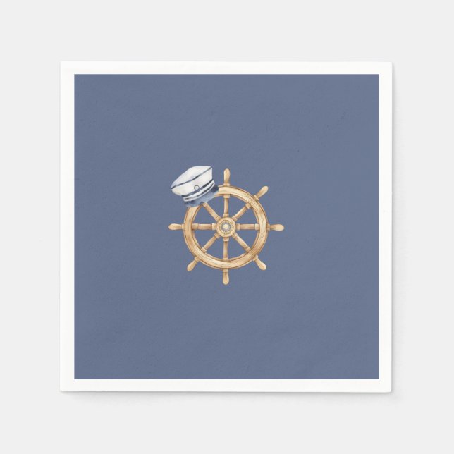 Ahoy It's a Boy Nautical Baby Shower Napkins Serviette (Vorderseite)