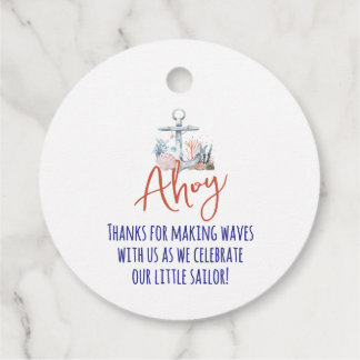 Ahoy It's a Boy Nautical Gevor Tags Geschenkanhänger