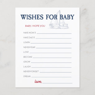 Ahoy It's a Boy Nautical Shower Wish for Baby
