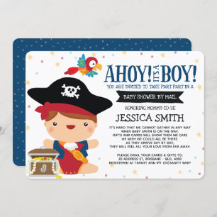 Ahoy It's a Boy Pirate Baby Shower by Mail Einladung