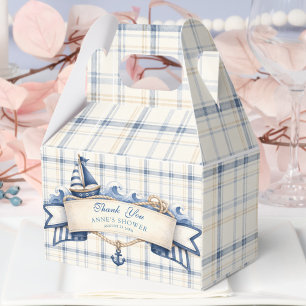 Ahoy It's a Boy Segelschiff Marineblau Baby  Geschenkschachtel