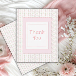 Ahoy It's a Girl Nautical Pink Dankeskarte