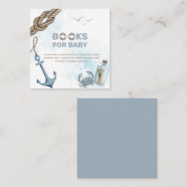 Ahoy! Kinderduschbücher für die Babykarte Quadratische Visitenkarte (Vorne/Hinten)