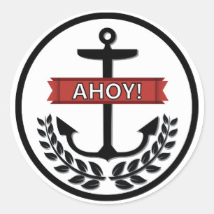 Ahoy - Klassischer Rundaufkleber, glänzend Runder Aufkleber