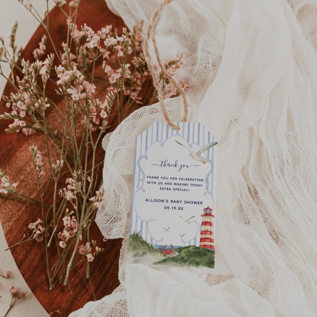 Ahoy Little Sailor Baby Dusche Vielen Dank Geschenkanhänger (Von Creator hochgeladen)