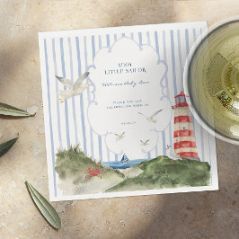 Ahoy Little Sailor Nautical Baby Dusche Serviette