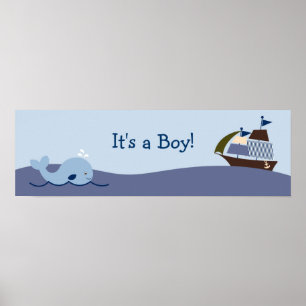 Ahoy Mate Nautical Baby Shooting Banner-Zeichen Poster