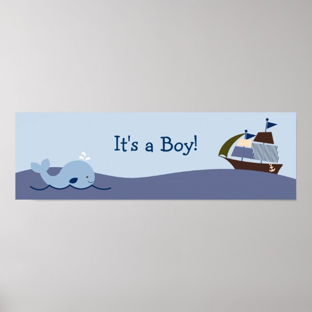 Ahoy Mate Nautical Baby Shooting Banner-Zeichen Poster (Vorne)