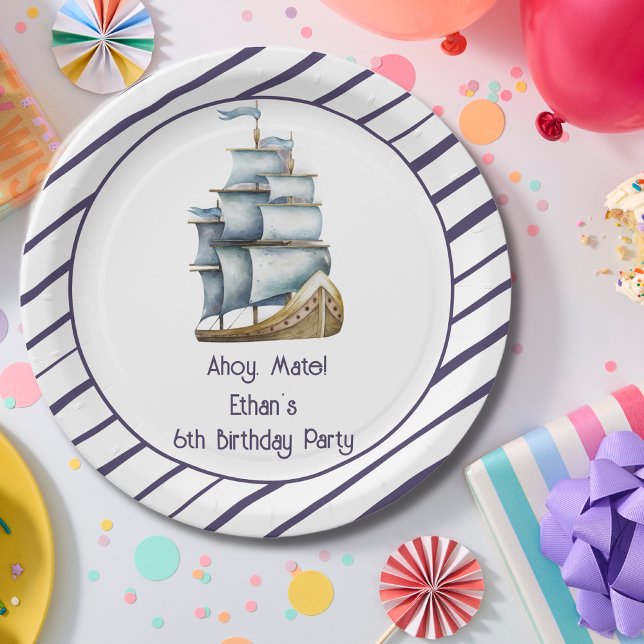 Ahoy mate Nautical Kindergeburtstag Pappteller (Von Creator hochgeladen)