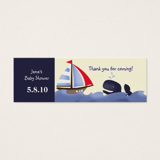 Ahoy Mate Red Sail Favor Tag (Vorderseite)
