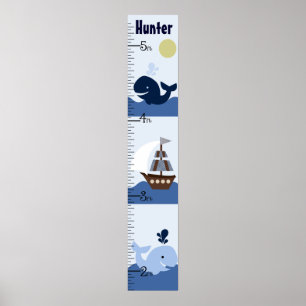 Ahoy Mate/Sailboat/Whale Growth Chart Behalten auf Poster
