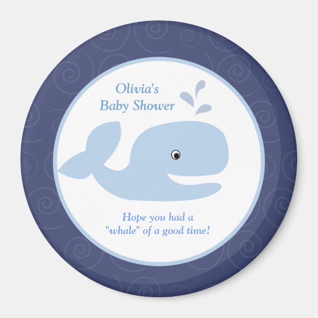 Ahoy Mate Whale 1,5 cm Runder Gefallen Magnet (Vorne)