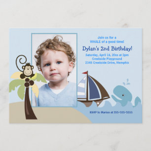 Ahoy Mate Whale *FOTO* Geburtstag 12x18 Einladung