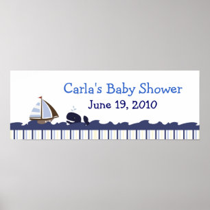 Ahoy Mate Whale Personalisiert Baby Showbanner Poster