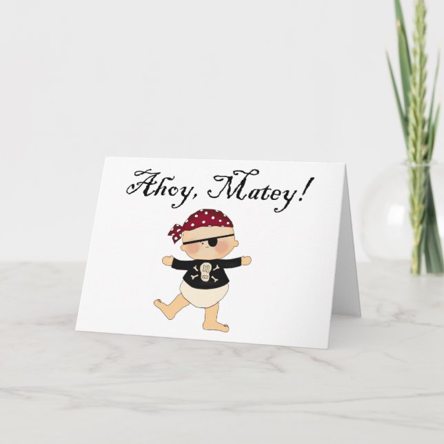 Ahoy Matey Baby Pirate Card Karte (Vorderseite)
