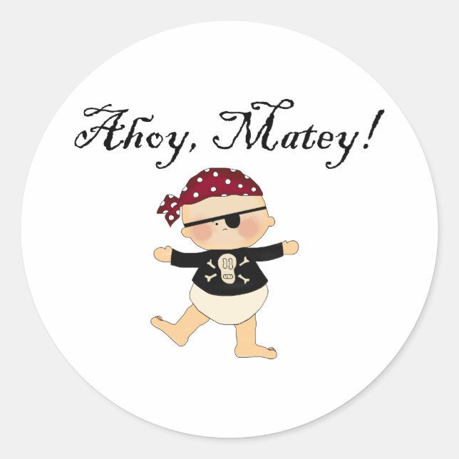 Ahoy Matey Baby Pirate Stickers (Vorderseite)