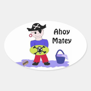 Ahoy Matey Ovaler Aufkleber