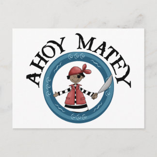Ahoy Matey Patcheye Pirate Postcard Postkarte