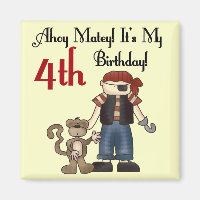 Ahoy Matey Pirate 4. Geburtstag Shirts und Geschen