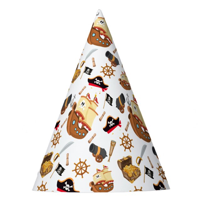 Ahoy Matey Pirate Birthday Partyhütchen (Vorderseite)