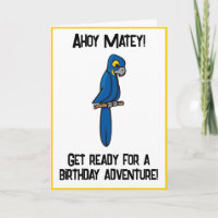 Ahoy Matey Pirate Parrot Cartoon, Funny Macaw Bird