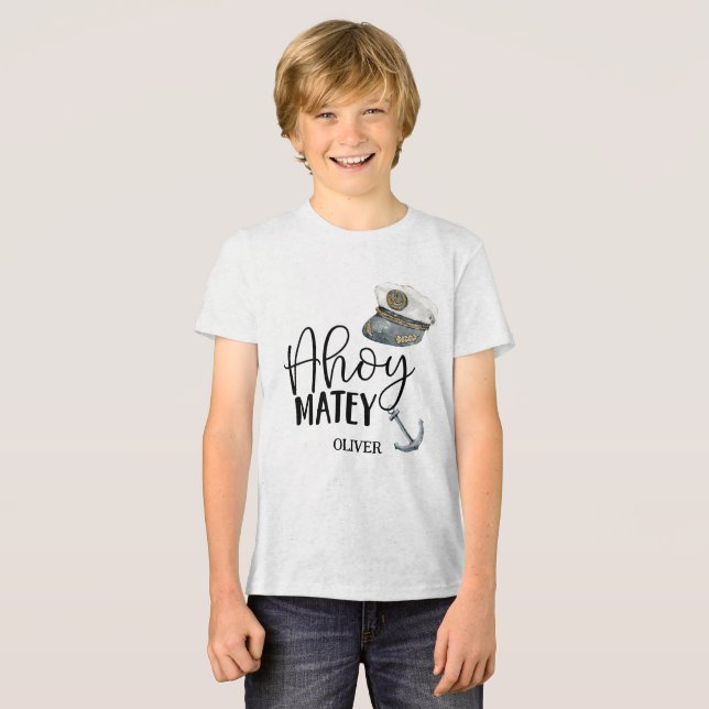 Ahoy Matey! Tri-Blend Shirt (Vorderseite voll)