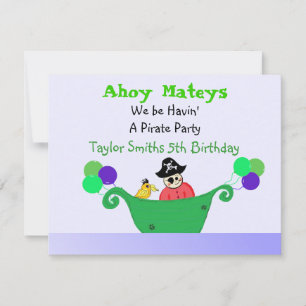 Ahoy Mateys Pirate Party Einladung