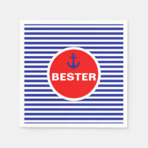 Ahoy! Nautical Anchor Sailor Party Napkins