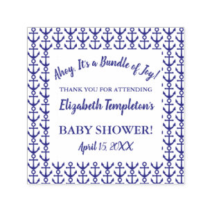 Ahoy Nautical Baby Dusche Danke Briefmarke Permastempel