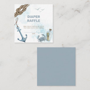 Ahoy! Nautical Baby Shower Diaper Raffekarte Quadratische Visitenkarte