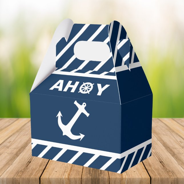 Ahoy Nautical Birthday Party Geschenkschachtel (Von Creator hochgeladen)