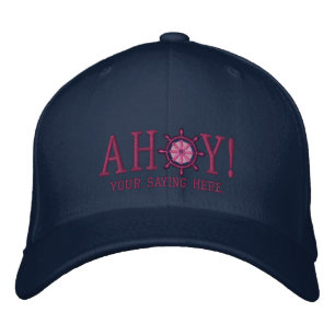 AHOY! Nautical Greetings Embroidery Bestickte Baseballkappe