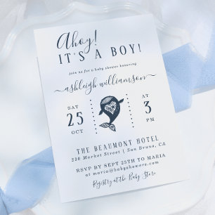 Ahoy! Nautical Wal Baby-Junge-Shower-Einladung Einladung