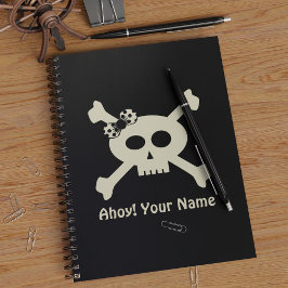 Ahoy Niedlich Skull Crossbones Girl Pirate Noteboo Notizblock