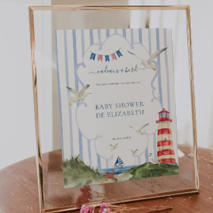 Ahoy Petit Marin Panneau Cadeaux Babydusche Poster
