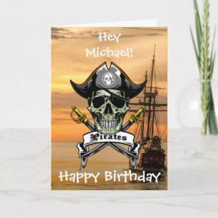 Ahoy! Pirate Birthday Fun Karte