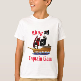 Ahoy Pirate Ship Captain Personalize Name T-Shirt