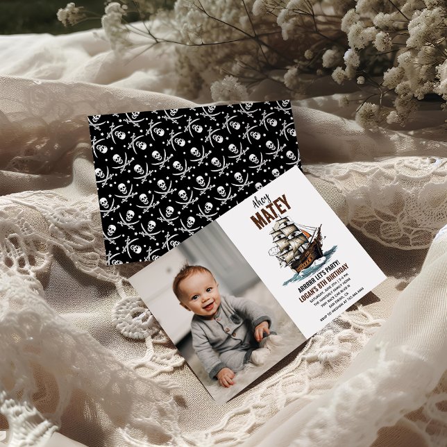 Ahoy! Piratenschiff 8. Geburtstag Einladung (Von Creator hochgeladen)