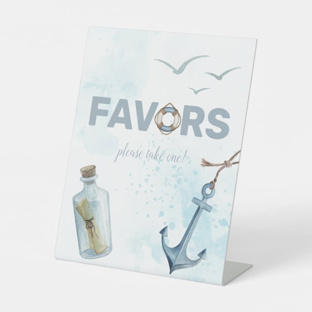 Ahoy! Schild mit dem Schild "Nautical Baby Shower  (Vorderseite)