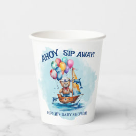 Ahoy sein a Boy Nautical Theme Kinderdusche Pappbecher