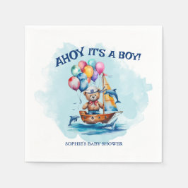 Ahoy sein a Boy Nautical Theme Kinderdusche Serviette