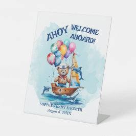 Ahoy sein a Boy Nautical Willkommen an Bord Sockelschild