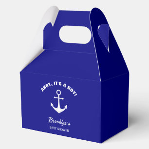 Ahoy sein a Boy Trendy Baby Dusche Navy Blue White Geschenkschachtel
