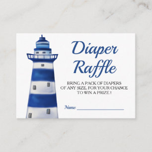 Ahoy Sein Junge Leuchtturm   Nautical Diaper Raffl Begleitkarte