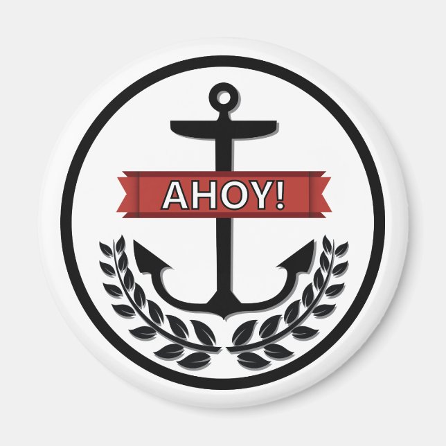Ahoy - Standard, 2¼ Zoll runder Magnet (Vorne)