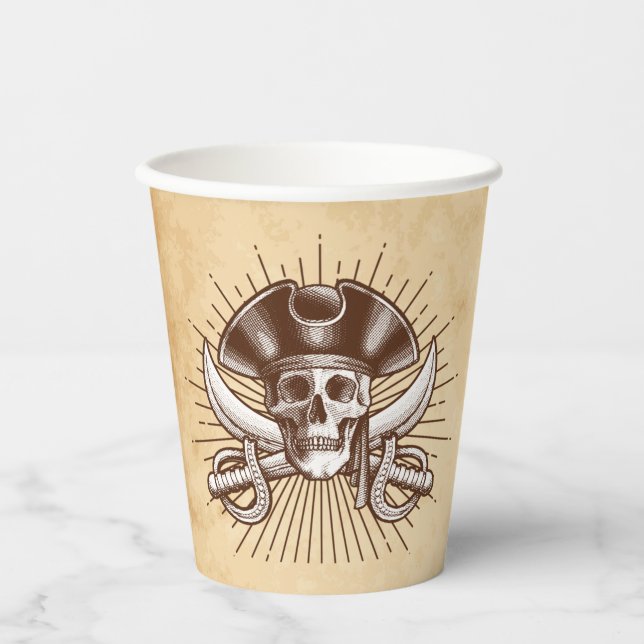 Ahoy There Pirate Birthday Pappbecher (Vorderseite)