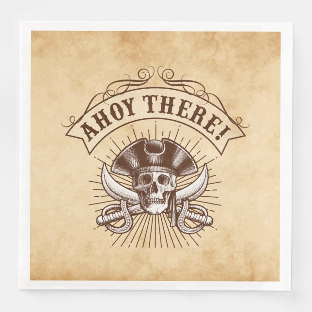 Ahoy There Pirate Birthday Serviette (Vorderseite)