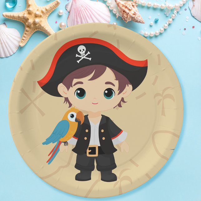 Ahoy There! Pirate Boy Birthday Party Pappteller (Von Creator hochgeladen)