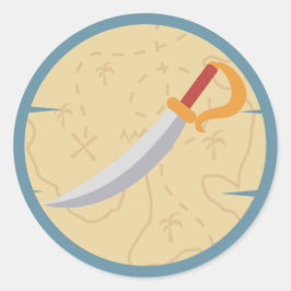 Ahoy There! Pirate Boy Birthday Party Runder Aufkleber